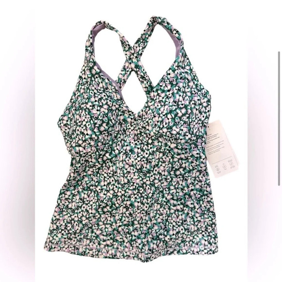 New Athleta plunging tankini top size small cup size d to dd camo flora gables. - Picture 4 of 7